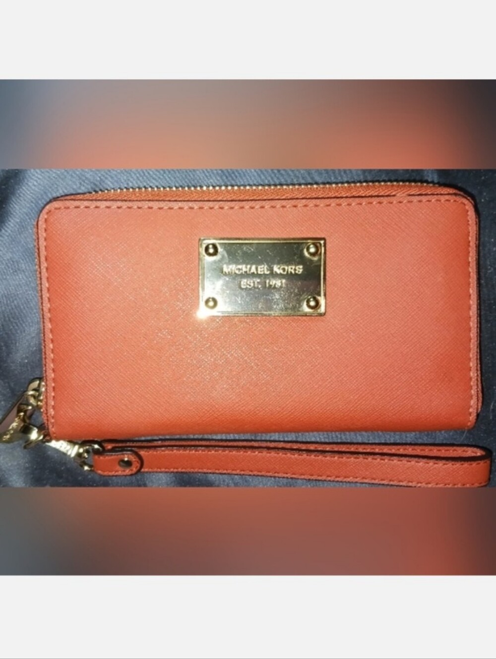 Michael Kors NWOT Leather Spiced (Orange/Peach) Color Zip- Around Wallet NWOT